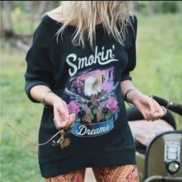 Spell Smokin Dreams Black Graphic sweatshirt
